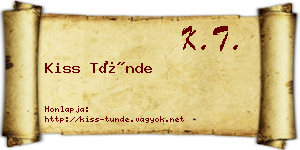 Kiss Tünde névjegykártya