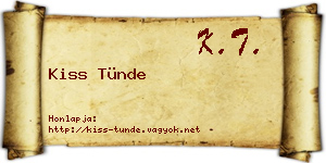 Kiss Tünde névjegykártya